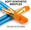 Soucolor Acrylic Paint Brushes Set, 20 Pcs Pointed Tip Artist Paintbrushes | Blue | 20-Pack — 3
