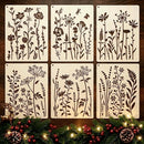Flower Stencils for Painting Reusable Wildflower Stencil Wall Furniture DIY | US Letter Size (8.5" × 11") — 1