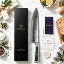 Sunnecko 8 Inch Japanese Damascus Chef Knife - Ultra Sharp VG10 Steel — 8