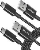 Anker USB A to USB C Cable, USB to USB C Cable (2-Pack, 6 ft, Black) 1