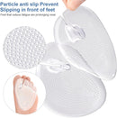 3 Pair Self-Adhesive Silicone Gel Forefoot Cushions Grip Pads Non Slip Pain Relief Sandal Insoles For Thong Slipper Protectors Toe Posts Protectors For Women Men (Transparent) — 3
