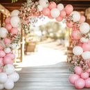 RUBFAC 135pcs White Balloons Different Sizes 18 12 10 5 Inch for Garland Arch, Latex Balloon Globos for Wedding Birthday Party Baby Shower Anniversary Baptism Decorations — 4