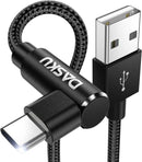 USB to USB C Cable 90 Degree [2Pack 10ft] 3A Right Angle USB C Cable Extra 1