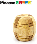 PicassoTiles 8 Styles Interlocking Sensory Toys Wooden Burr Cube, Ball and Barrels Logic Skill Genius Puzzle Brain Teaser Games & Intellectual 3D Assembling Educational Toy Set for Kids & Adults PTP08 — 3