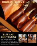 Wood Carving Kit Whittling Kit: Wood Carving Knife Tools with Leather Case | Brown(Lite Version) — 7