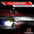 Bike Lights for Night Riding, USB Rechargeable Front and Back Lights, LED Bicycle Headlight and Tail Light Set, Water Resistant Bike Lights Rechargeable for Mountain Bikes, Kids Bike Light, MTB Light | Front & Back | Black & Red — 5