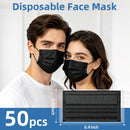 50Pcs Surgical Masks,Black Disposable Face Masks,3-Ply Breathable Mask For Adults,Great For Outdoors, Home, Office, School — 3