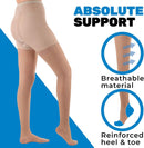 ABSOLUTE SUPPORT Women Sheer Compression Pantyhose 20-30mmHg, Nude/Medium — 5