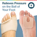 ZenToes Metatarsal Sleeves with Gel Cushions and Self-Adhesive U Shaped Felt Callus Pads - Bundle for Ball of Foot Care - Size Small, Beige 2