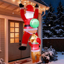 6FT Hanging Christmas Inflatables Outdoor, Climbing Santa with Dog Blow Up Roof Decor, Funny Built-in LED Lights Xmas Inflatable for Eaves Garden Yard Holiday Decorations — 1