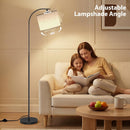 SIBRILLE Floor Lamp with Linen Shade, Arc Dimmable Tall Standing Lamp with Remote Control, Modern Floor Reading… — 5