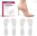 Arch Support Gel High Heels Insole Women - Welnove 3/4 Invisible Soft Cushions Pain Fatigue Relief, 2-Pair High Heel Sandal Inserts Flat Feet, Plantar Fasciitis, Residue-Free Adhesive, Fit Most Shoes - Clear — 1