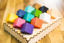 Project Genius: Chroma Cube, A Colorful Logic Puzzle, 12 Colorful Wood Blocks, 25 Brainteaser Cards, Puzzle, Great Gift, 1 Player Game Logic — 2