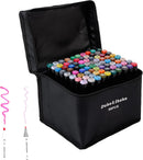 Dabo&Shobo 80 Color Alcohol Marker Pens, Bright Permanent Markers For Coloring, Markers For Adults Coloring Book, Wide Chisel and Fine Tip, Dual Tip Design, Equipped with Black Suitcase — 1