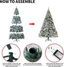 7.5FT Snow Prelit Christmas Artificial Tree,Warm White LED Lights Xmas Tree — 2