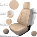 HChengkikz Front Car Seat Cover, Waterproof Faux Leather (Beige) — 2