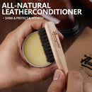 11 PCS Leather Care Kit - Horsehair Brushes,Saddle Soap,Waterproofing Wax,Mink Oil Conditioner,Polishing Cloth,Microfiber cloth,Boot Shoe Shine Cleaning Kit Gift for Men Cowboy Husband Dad — 4