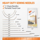 VONEEDL Upholstery Repair Kit: Waxed Sewing Thread (2 Colors: Black and White) & Heavy Duty Needles (11 PCS) for Leather, Canvas & Quilting Thread | Black, White — 4