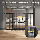 Cumbor 29.7-51.5 in Extra Wide Baby Gate for Stairs, Dog Gate Indoor Black