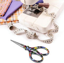 3.6 inch Sharp Embroidery Scissors for Sewing with Premium Leather Sheath | Black Flower — 5