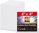 ESRICH Canvas Boards for Painting, 48 Pack Canvases for Painting 4x4 100% Cotton Small Paint Canvas Primed Acid Free Mini Blank Canvas Panels for Oil Paint,Watercolor,Acrylic Paint,Gouache&Tempera. | 4*4in 48pack — 1