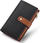 yiijay Women's Wallets RFID Blocking Leather Trifold Clutch Wallet Credit Card Holder Ladies Travel Wallet Purse with Passport/Pen Holder