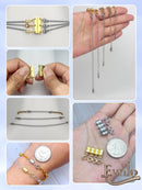 Evnlo Multi Necklace Layering Clasp and Chain Extender and Magnetic Jewelry Clasp Set, Gold and Silver Multiple… — 4