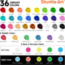 Shuttle Art Outdoor Acrylic Paint Set, 36 Colors 2oz/60ml Waterproof Acrylic Paint with 10 Brushes 1 Palette, Rich Pigmented Paints for Artists, Beginners on Rocks, Wood Crafts, Garden Statues — 3