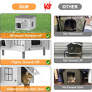 Indestructible Heated Cat House for Outside Cats Winter,Weatherproof & Insulated & Elevated Feral Cat House with Escape Door, Outdoor Indoor Cat Shelter for Stray Barn Cat 17.7×14.9×17.5 — 7