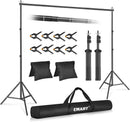 EMART Backdrop Stand 10x7.8FT Adjustable Back Drop Stand for Party Events | Black — 1