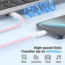 20W USB C Fast Charging for iPhone 17 Air/16/15 Pro Max,3Pack Colorful Mixed Charger Block with Braided Long USB C to C Cables (6/6/10ft) Compatible with iPhone16/15 Pro/15 Plus/iPad Pro photo 3