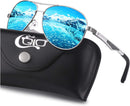 CGID Polarized Sunglasses Men Womens Pilot Style Mirrored Shades UV400 GA61 | Al-mg Frame |62mm| Silver Blue | 62 Millimeters — 1