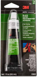 3M Black Super Weatherstrip and Gasket Adhesive 03602, 1 fl oz Tube (Pack of 1) – High-Strength Waterproof Glue for… — 1