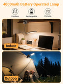 Clip on Light,9 Brightness+5 Color Rechargeable Lamp,48 LED Small Desk Lamp — 3