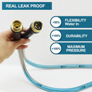Stainless Steel Garden Hose 50ft Heavy Duty Metal Water Hoses with 10 Function Water Hose Nozzles for Yard Outdoor — 4