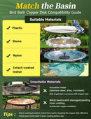 Mellbree Bird Bath Copper Disc, 0.6mm Reinforced 99.99% Pure Copper Cleaning…