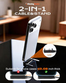 chubbycable 240W Braided USB C Cable with Foldable Stand, Black, 4.9FT 3