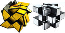 Mirror Speed Cube Set 3x3 Mirror Silver Cube and Gold Wheel Cube Magic Bundle Puzzle — 1