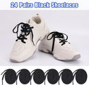Auihiay 24 Pairs Flat Colored Shoelaces Shoestrings for Sneakers Skate Shoes Sport Shoes Boots | Black — 2