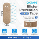 OK TAPE Blister Prevention Tape, 40 Pcs, Moleskin for Blisters, Shoes | Brown — 2