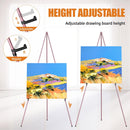 Easel Stand for Display, Aredy 63" Portable Painting Easel, Lightweight Metal Easels for Painting Canvas, Wedding Sign (2 Pack, Pink) | 2 pack (PINK) — 6