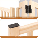 YOCAN Non-Painted Wood FreeStanding Pet Gate for Dogs,Wooden Dog Gates for…