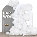 PartyWoo White Balloons 155pcs Matte White Latex Balloons Different Sizes | White-3051 | 5/10/12/18 inch — 1