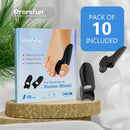 Promifun Bunion Cushion Protector, 10 Packs of Bunion Corrector Pads with Separator for Big Toe, Gel Shield for Foot Pain Relief, Calluses, Corns - Black — 7
