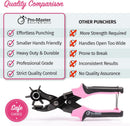 Pro-Master Belt Hole Puncher for Leather, Effortless Control, Precise Holes | Pink Hand-held — 7