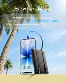 VEGER 10000mAh 22.5W Fast Charging Portable Charger with Built-in Cables photo 3