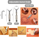 Leather Tooling Kit, Including Leather Cutting Knife Tracing Wheel Edge Beveler Groover Wooden Burnisher Swivel Knife Leathercraft Accessories-7PCS-silver — 8