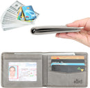 HIMI Wallet for Men-Genuine Leather RFID Blocking Bifold Stylish Wallet With 2 ID Window - Gray - Vintage Style — 2