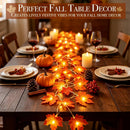 Fall Decor 2 Pack Fall Garland with Lights Enlarged Maple Leaves 20Ft 40LED — 6