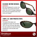 Breaksun Retro Oval Sunglasses for Women Men Fashion Small Oval Sunglasses 90s Vintage Shades | 3 Pack (Black/Grey+ G15+ Brown/Brown) | 54 Millimeters — 6
